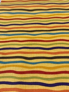 Moda Fabrics Cotton Wavy Stripe Pattern #17299 12x44" Yellow Multicolor Fabric